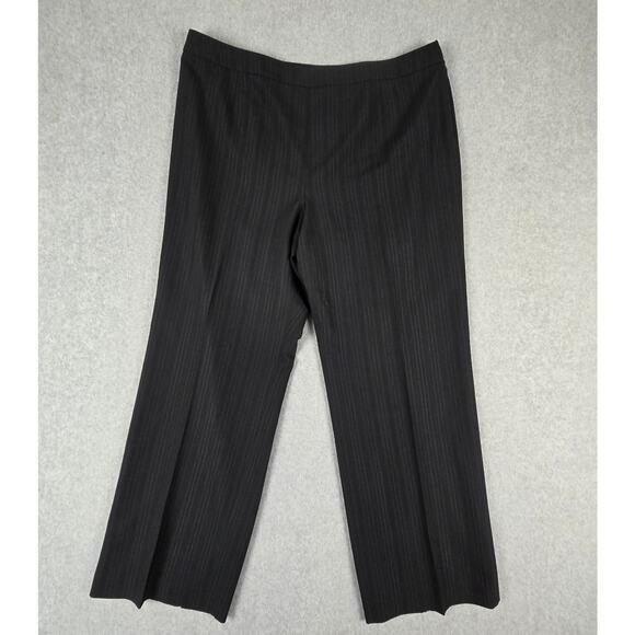 Le Suit Pants Womens Size 18 Black Dressy Pants Blue Pin Stripe - Picture 1 of 13